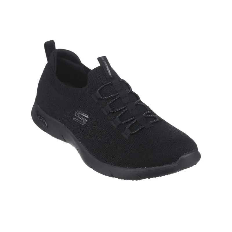 Skechers ArchFit Breathable Low Top Casual Shoes Women's Black-3