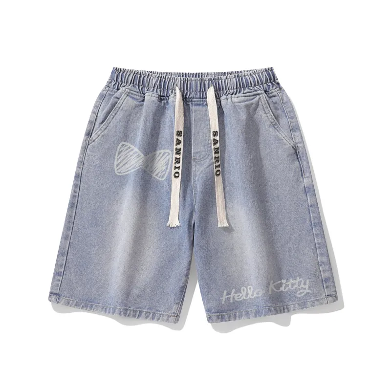 Sanrio x Hello Kitty Katy Cat Cinnamoroll Denim Shorts Unisex-4