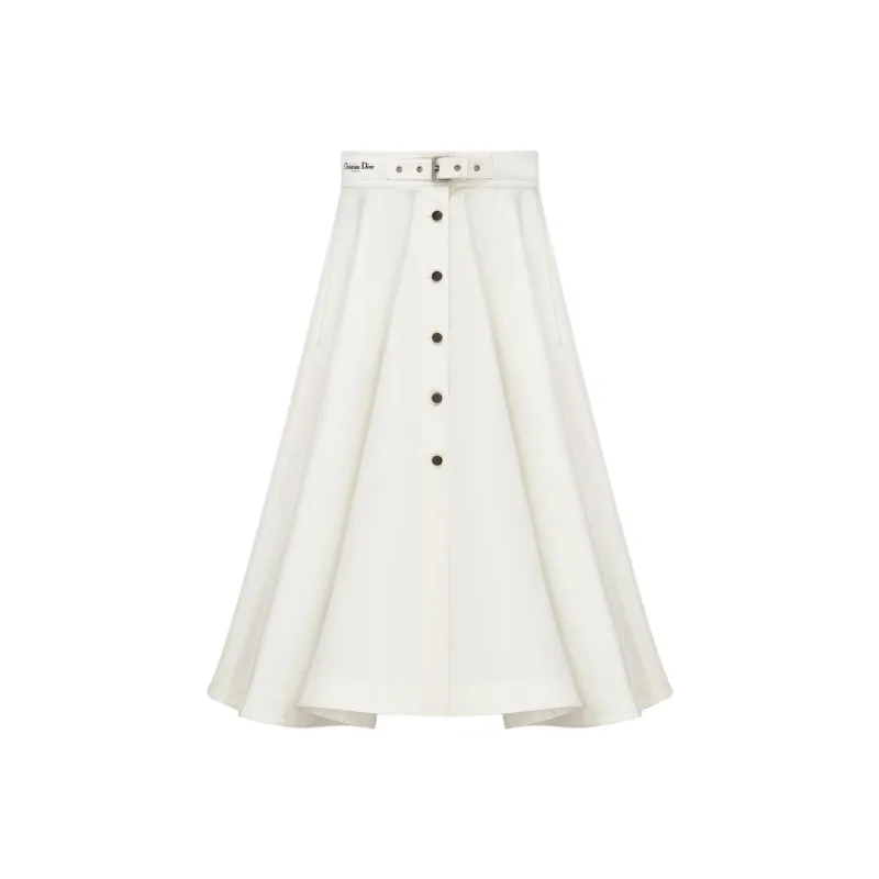 DIOR SS25 Casual Long Skirt Women's White-0