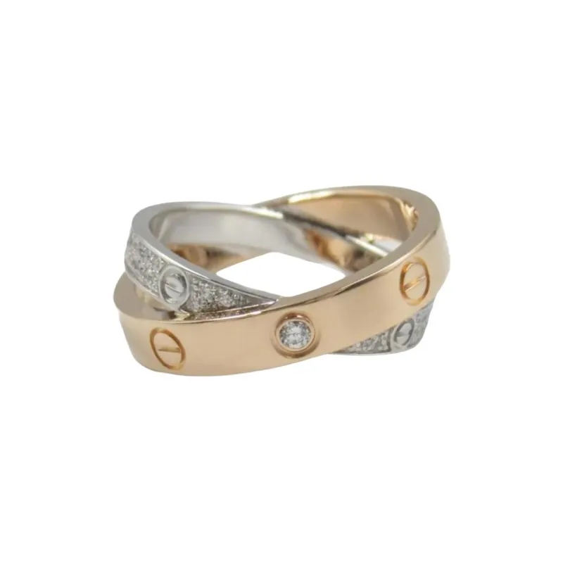CARTIER 18K White Gold, 18K Rose Gold, Diamond Rings Women's Gold-2