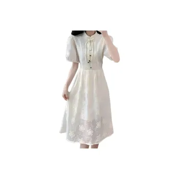 Flowers In Water Short Sleeved Dress Women's