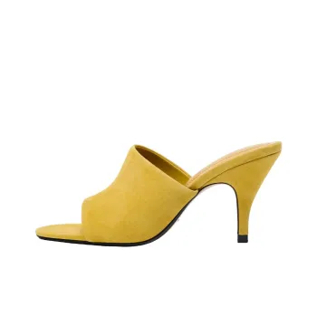 ZARA PU Polyurethane Abrasion Resistant Slide Slippers Women's Mustard