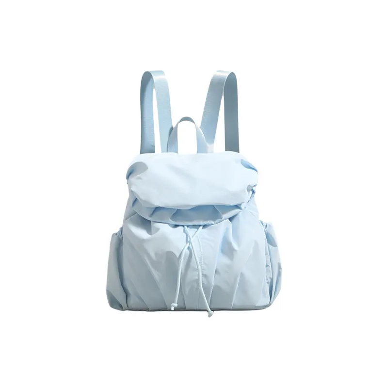 COLINS KEIRS Nylon Fabric University Student Backpack Fashion Trend Refreshing Backpack Women's Blue/Ecru-0
