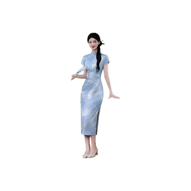 Mu Xiao Xin Cheongsams Women's Blue-0