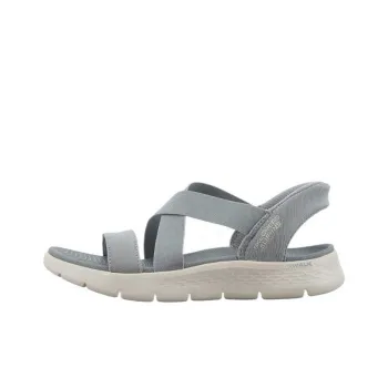 Skechers GOWALK One Strap Sandals Medium Heel 3 5cm Women's Blue Gray