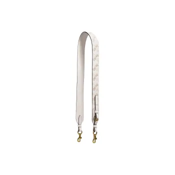 COACH Coated Canvas With Textured Leather Shoulder Strap Bag Strap Women's White