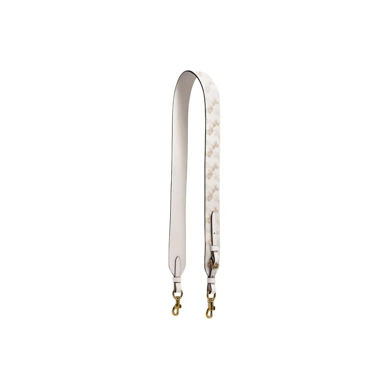 COACH Coated Canvas With Textured Leather Shoulder Strap Bag Strap Women's White-0