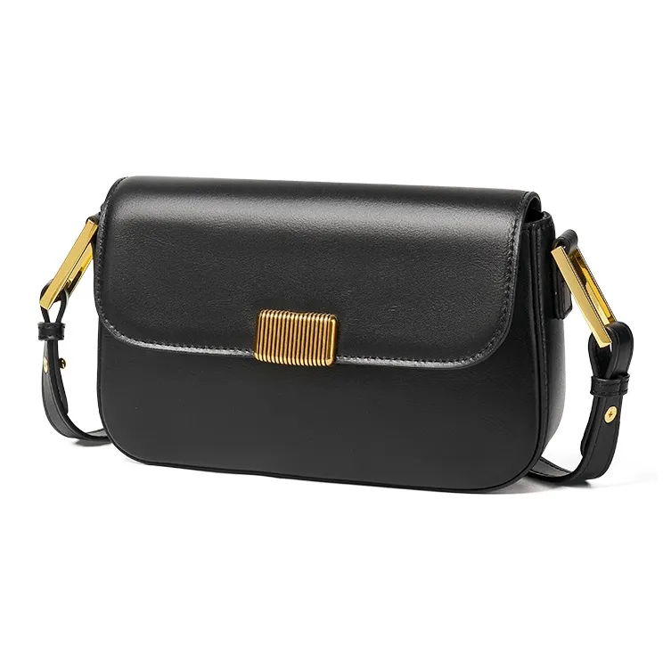 AOKANG Cow Leather Shoulder Bag Small Size Women's Elegant White/Classic Black/Pumpkin/Tale Green/Energetic Pink-4