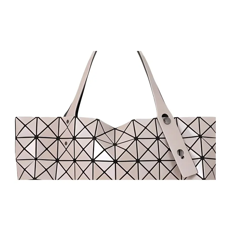 ISSEY MIYAKE Prism PVC Tote Bag, Shopping Bag, Shoulder Bag, Handbag Unisex Milk Tea-1