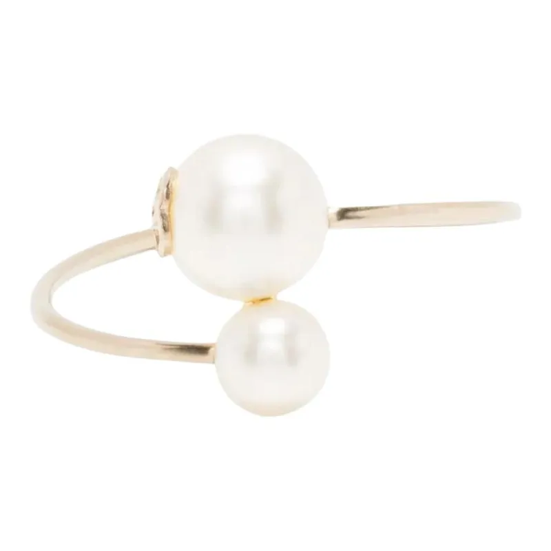 CHANEL Gold Plated, Artificial Pearl Bangles Women's Gold-0