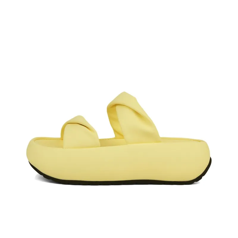 N6N8 Slide Slippers Women's Yellow, Ivory-0