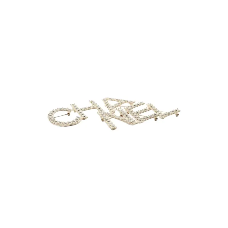 CHANEL Gold plated Rhinestones Brooches Women's Gold-3