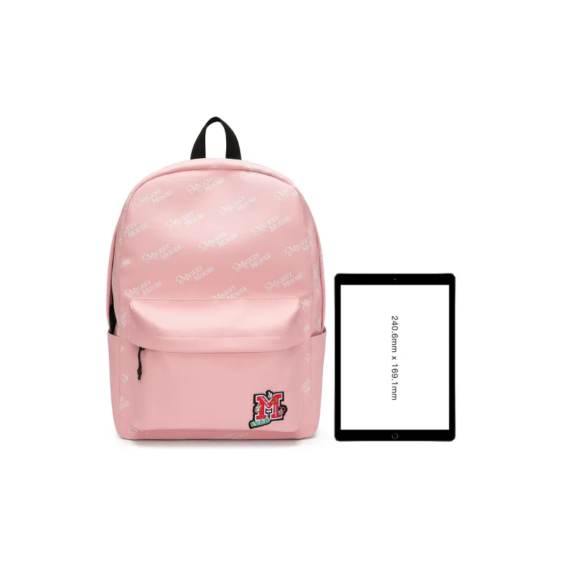 Disney Mickey Series Fabric Backpack Unisex White/Black/Pink-5