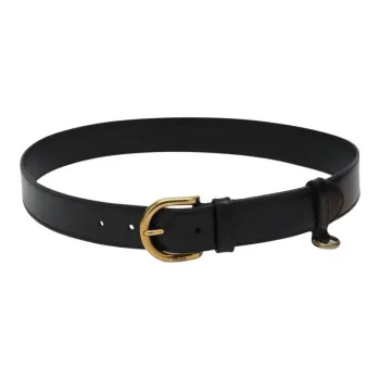 PRADA Cow Leather Belts Women's Black 3.3CM