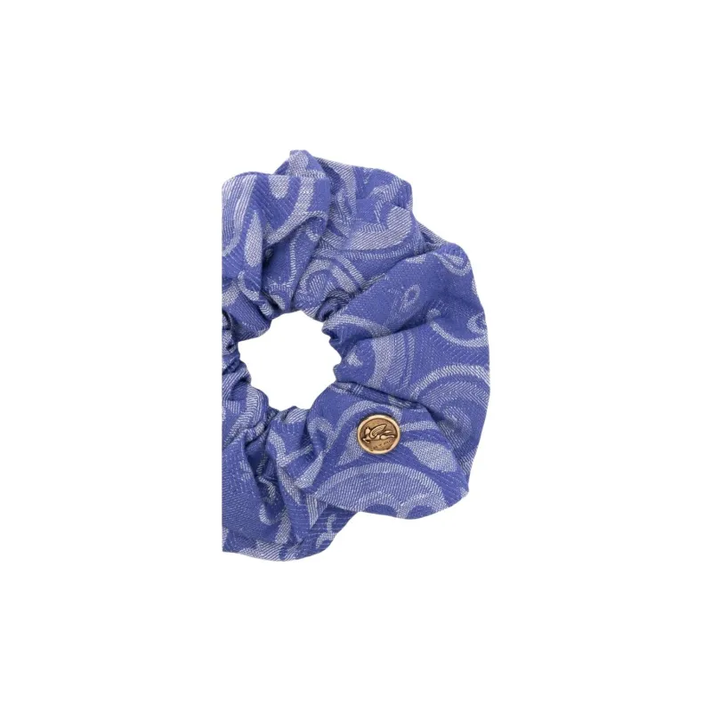ETRO Zinc Alloy, Cotton, Linen, Denim Hair Tie Women's Blue-1