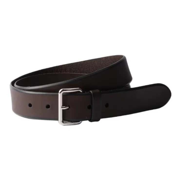 PRADA Calfskin Leather Belts Men's Coffee Brown 3.3CM-0