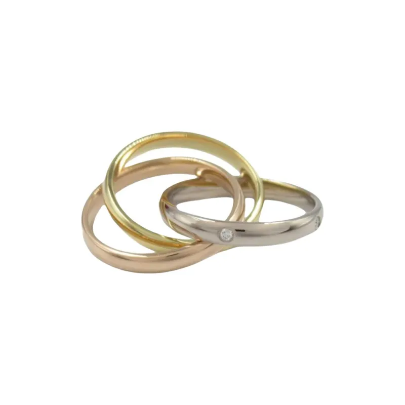 CARTIER 18 Carat Gold, 18 Carat Rose Gold, 18 Carat White Gold, Diamonds Rings Women's Gold-1