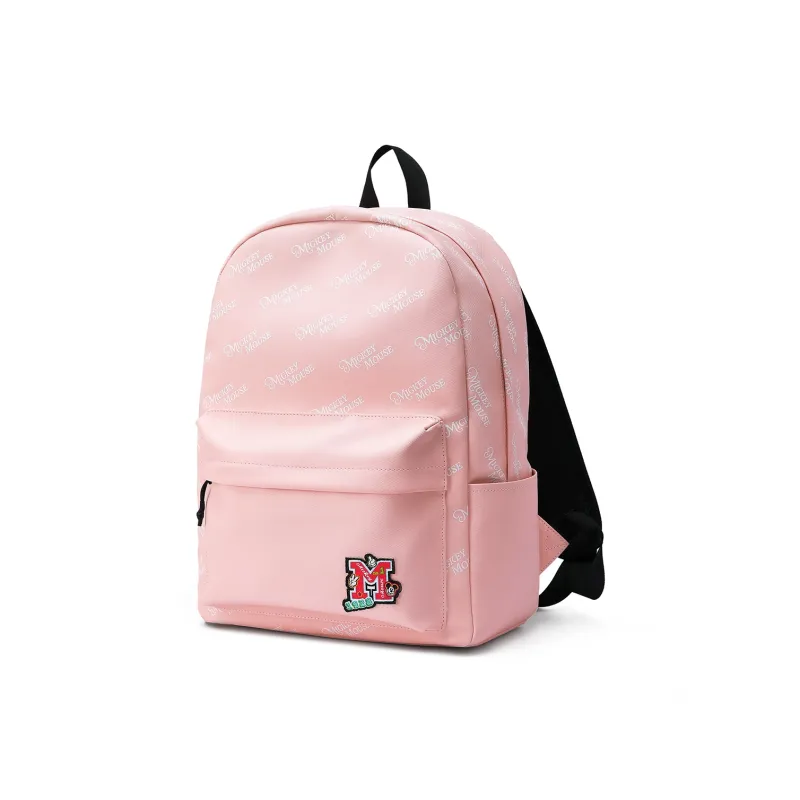 Disney Mickey Series Fabric Backpack Unisex White/Black/Pink-1