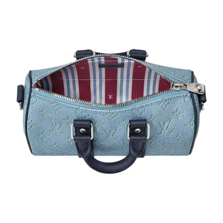 LOUIS VUITTON Monogram Heritage Coated Canvas Shoulder Bag, Crossbody Bag, Handbag Men's Blue Denim Blue-3