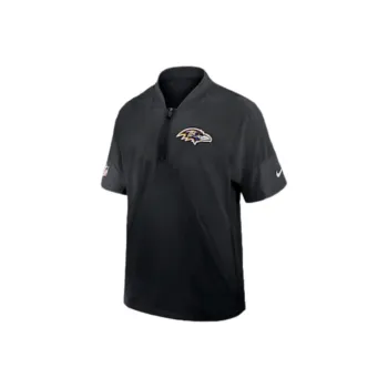 Nike Pittsburgh Steelers Sideline Coach Men's Nike Nfl 1/2 Zip Short Sleeve Hooded Jacket