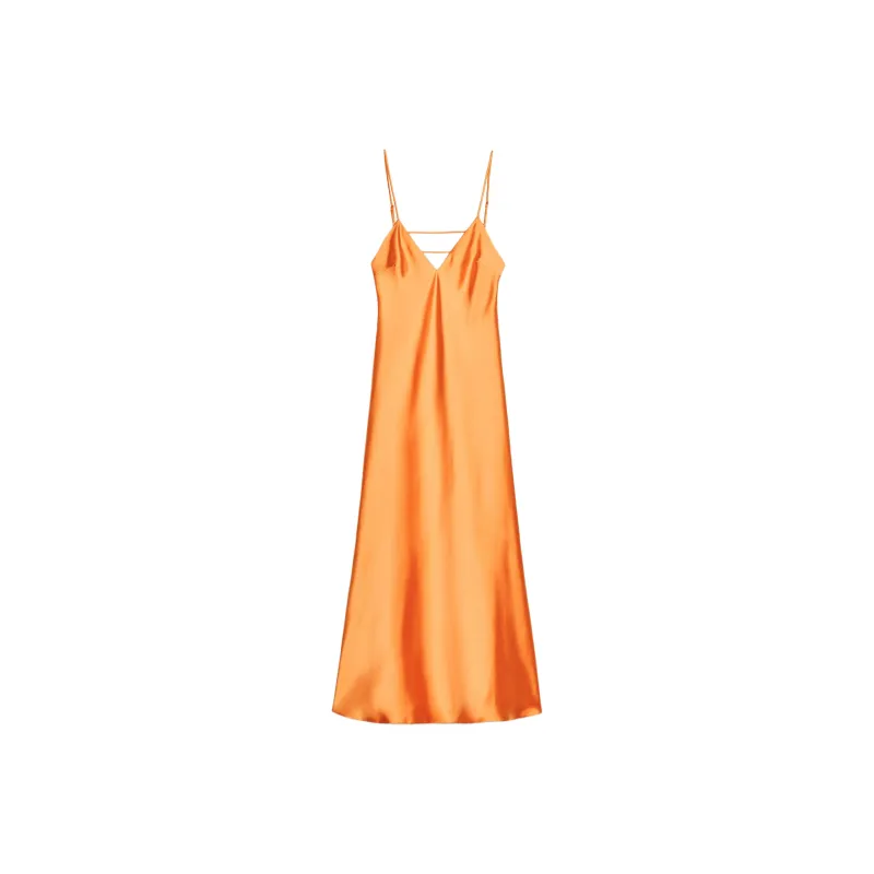 ZARA Slip Dresses Women's Orange-0