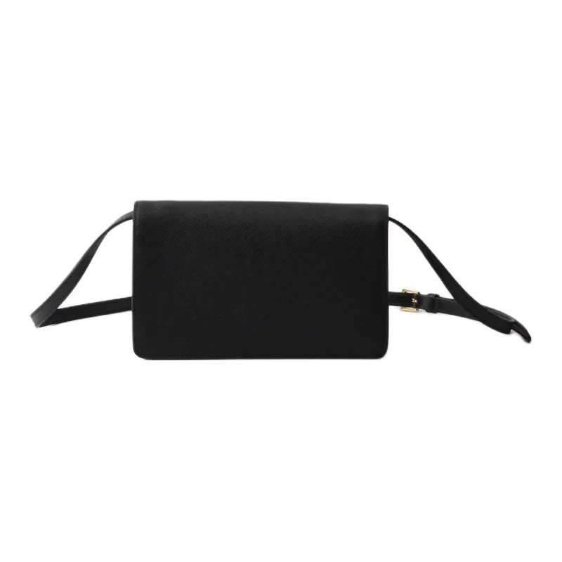 PRADA Saffiano Cow Leather Crossbody Bag, Shoulder Bag Mini Women's Black-2