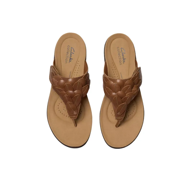 Clarks Abrasion Resistant Flip Flops Women's Brown-3