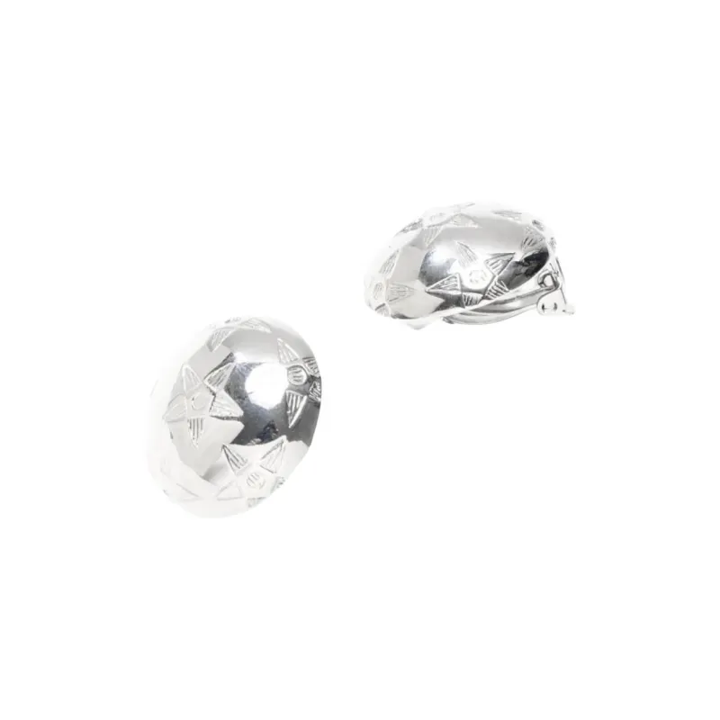 CELINE Silver Plated Stud Earrings Women's Silver-1