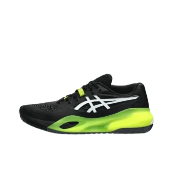 Asics GEL RESOLUTION X Abrasion Resistant Low Top Tennis Shoes Men's Black Green