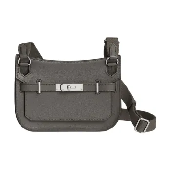 HERMES Jypsiere Evercolor Calfskin Shoulder Bag Mini Women's Rain Cloud Gray