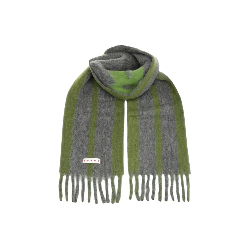 MARNI Striped Fringed Scarf-0