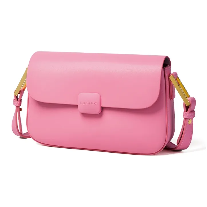 AOKANG Cow Leather Shoulder Bag Small Size Women's Elegant White/Classic Black/Pumpkin/Tale Green/Energetic Pink-16