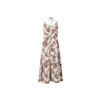 Hopeshow Slip Dresses Women's Coffee Floral 622