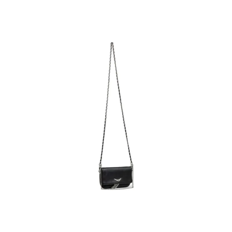 Zadig & Voltaire Rocky Grain Leather Shoulder Bag Regular Women's Black-6