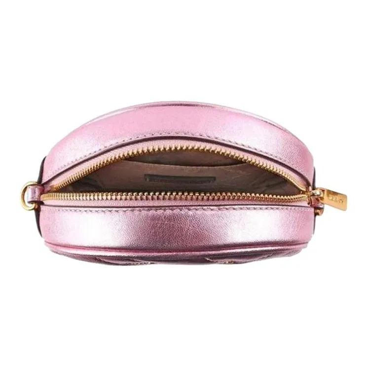 MICHAEL KORS Vivianne Genuine Leather Round Cake Bag Shoulder Bag Crossbody Bag Women's Pink-3