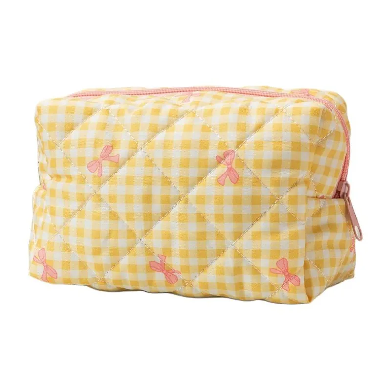 ZHIYIN Bowknot Square Portable Skincare Storage Bag Large Capacity Travel Toiletry Bag Make up Tools-1
