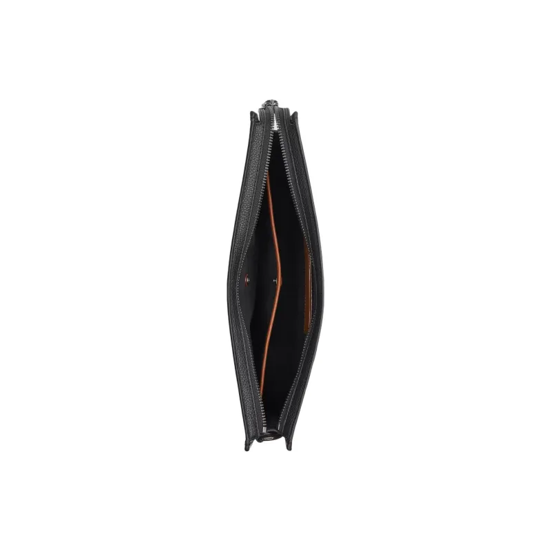 COACH Charter Pebbled Leather Clutch Tubas Men's Black-2