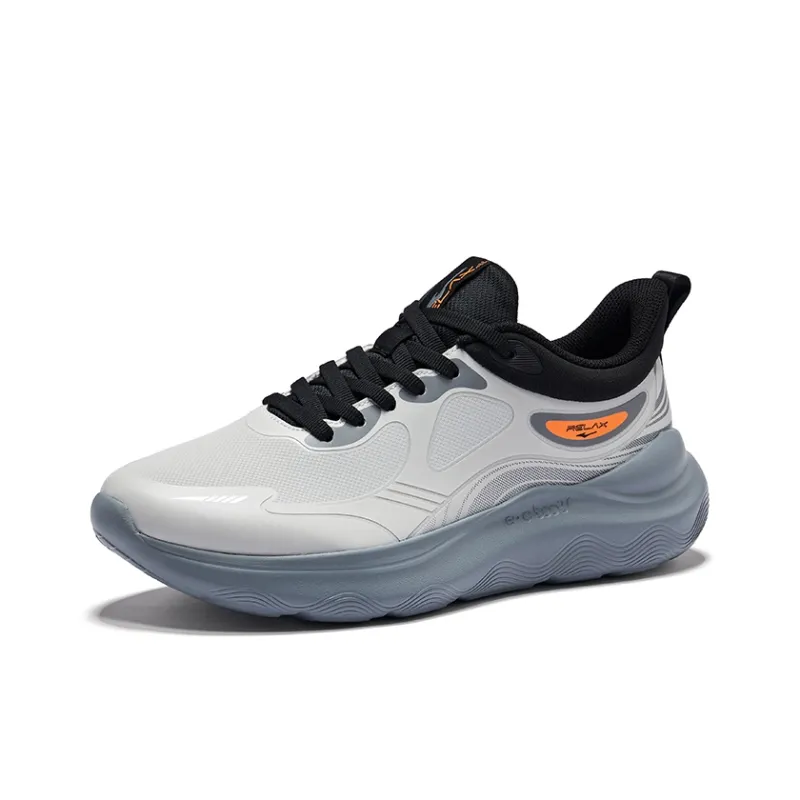 Erke Cushioning, Rebound, Slip Resistant Low Top City Commute Running Shoes Men's White Dew Gray Jet Black-2