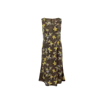 MSSHE Sleeveless Dresses Women's Sunflower Yellow