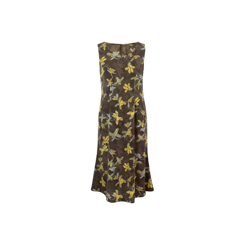 MSSHE Sleeveless Dresses Women's Sunflower Yellow-0