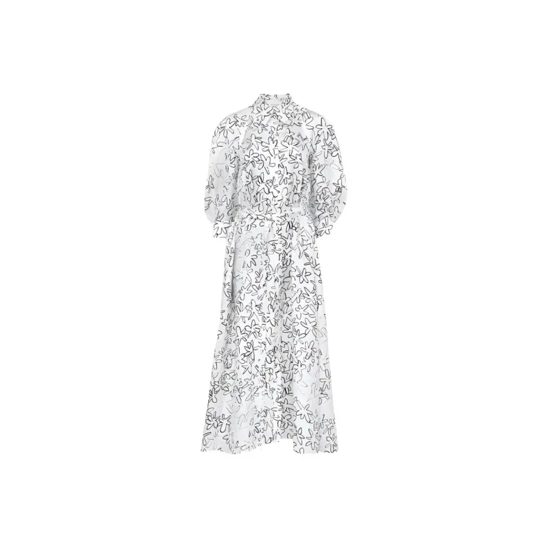 Chloe Cut-Out Shirt Dress Short-Sleeved Dresses Women's White-0