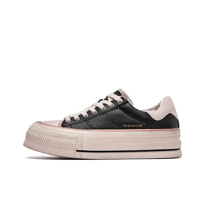 Acupuncture Abrasion Resistant Lightweight Breathable Height Increasing Low Top Skateboard Shoes Women's-0