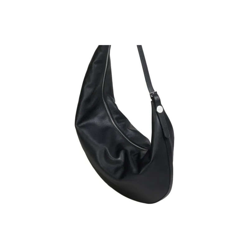 MARNI Calfskin Crescent Bag Shoulder Bag Medium Size Women's Black-4