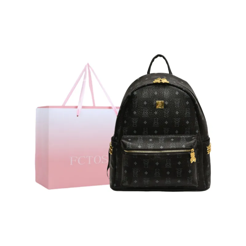 FCTOSSR PU Backpack Regular Women's Ecru/Black/Pink/Brown/Black & White-4