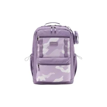 SAMSONITE Fabric Backpack Medium Size Unisex Purple Camouflage