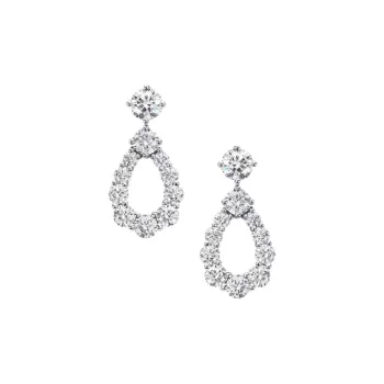 HARRY WINSTON Platinum Earrings Women's Silver