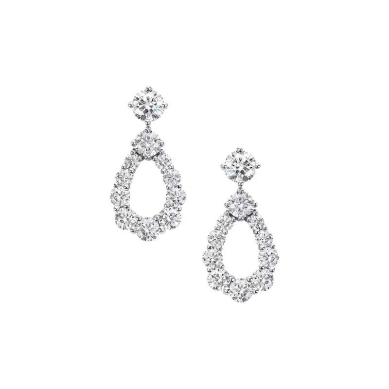HARRY WINSTON Platinum Earrings Women's Silver-0