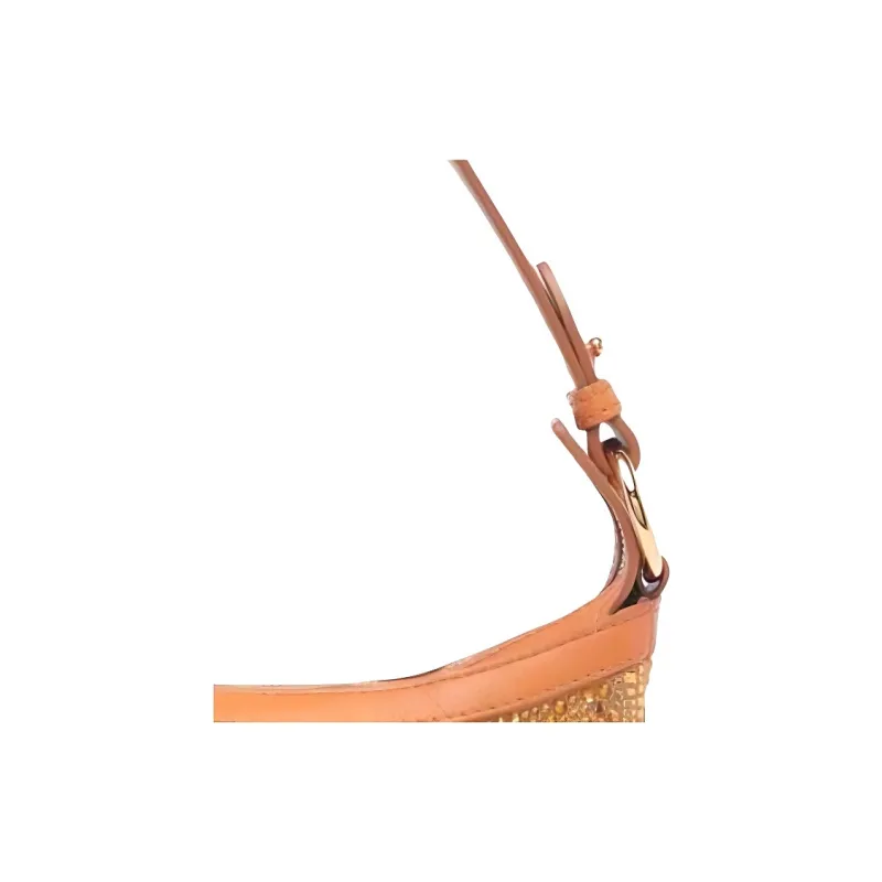 VERSACE Crystal Hobo Bag Handbag Mini Women's Orange-4