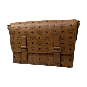 MCM Aren Canvas Crossbody Bag, Shoulder Bag Medium Size Women's Cognac Brandy