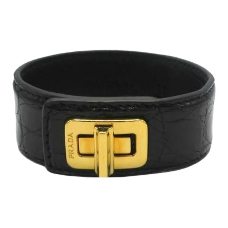 PRADA Metal Wristbands Women's Black-1